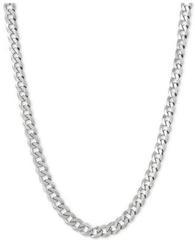 Giani Bernini Flat Curb Link 22" Chain Necklace In Sterling Silver - Metallic