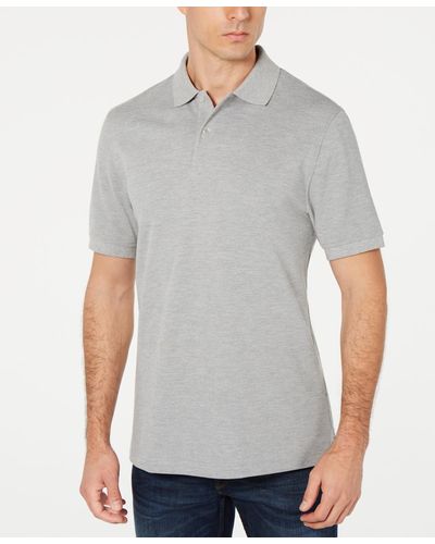 Club Room Classic Fit Performance Stretch Polo - Gray