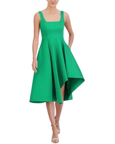 Eliza J Asymmetrical Midi Dress - Green