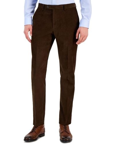 Tommy Hilfiger Modern-fit Solid Corduroy Pants - Brown