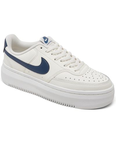 Nike Court Vision Alta Leather Platform Casual Sneakers From Finish Line - White