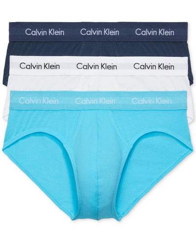 Calvin Klein Cotton Stretch 3-pack Hip Brief - Blue