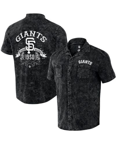 Fanatics Darius Rucker Collection By Distressed San Francisco Giants Denim Team Color Button-up Shirt - Black
