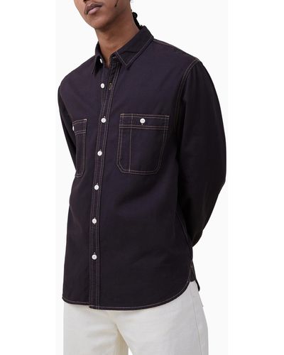 Cotton On Brooklyn Long Sleeves Shirt - Blue