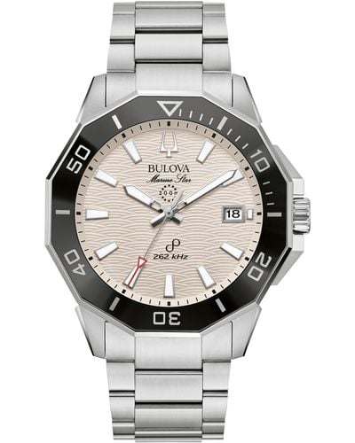 Bulova Marine Star Stainless Steel Bracelet Watch 43mm - Gray
