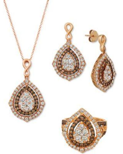 Le Vian Nude Diamond Chocolate Diamond Teardrop Cluster Jewelry Collection In 14k - Metallic