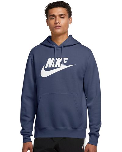 Nike Sportswear Club Fleece Graphic Pullover Hoodie - Blue