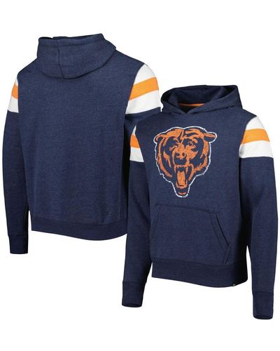 Men's '47 Heather Navy Chicago Bears Bypass Tribeca Pullover Sweatshirt