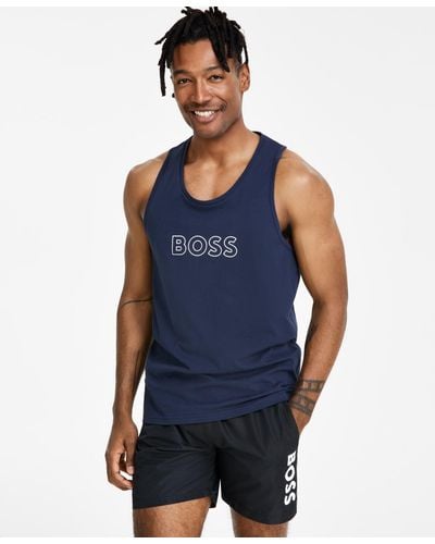 BOSS Boss By Beach Logo Tank Top - Blue
