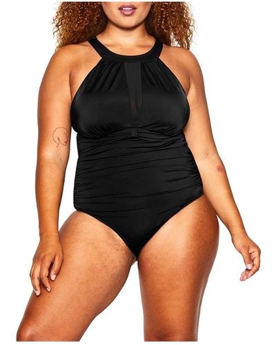 City Chic Plus Size Azores 1 Piece Swimsuit - Black