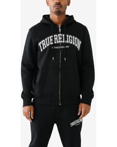 True Religion Collegiate Zip Up Hoodie - Black