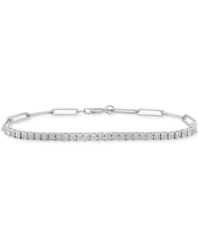 Macy's Diamond Paperclip Link Tennis Bracelet (1/4 Ct. T.w. - White