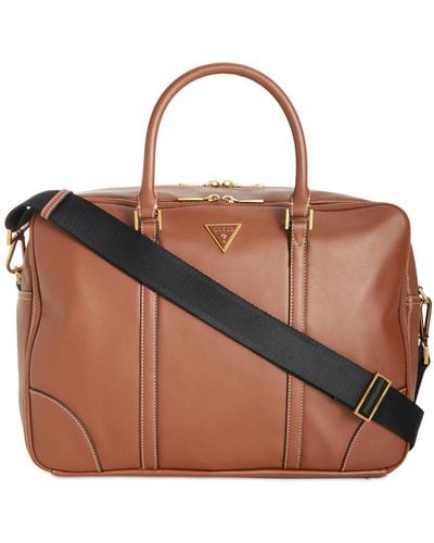 Guess Logo Affair Dlx Rolling Duffel in Brown for Men