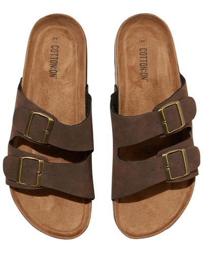 Cotton On Double Buckle Sandal - Brown