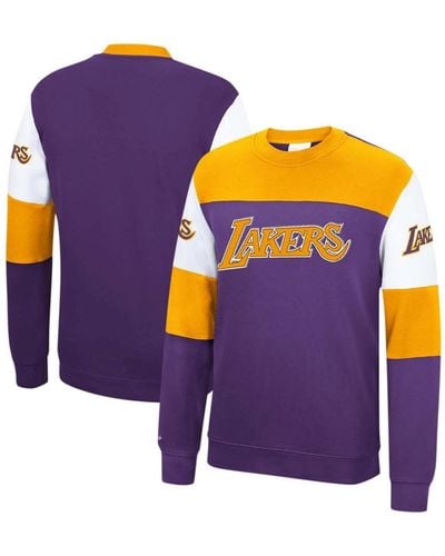 Mitchell & Ness Los Angeles Lakers Perfect Season Fleece Pullover Sweatshirt - Purple