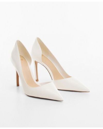 Mango Asymmetrical Heeled Shoes - White