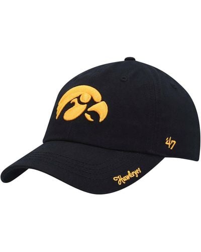 '47 Iowa Hawkeyes Miata Clean Up Logo Adjustable Hat - Black