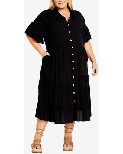 Avenue Plus Size Kaitlyn Maxi Dress - Black