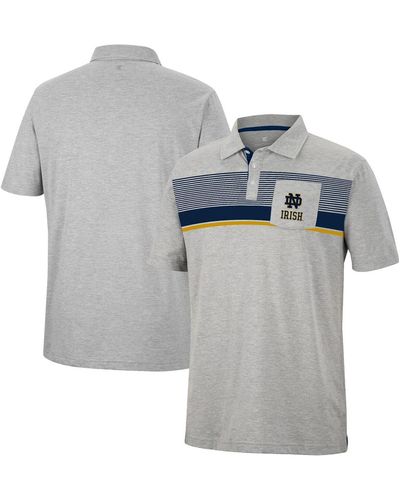 Colosseum Athletics Notre Dame Fighting Irish Golfer Pocket Polo Shirt - Gray
