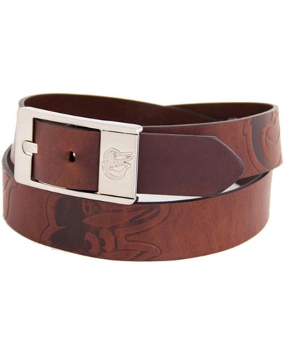 Eagles Wings Baltimore Orioles Brandish Leather Belt - Brown