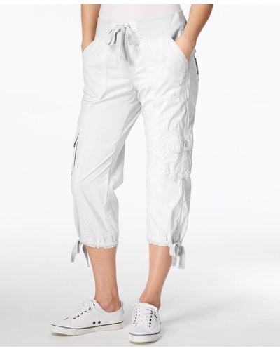 Calvin Klein Performance Poplin Capri Cargo Pants - White