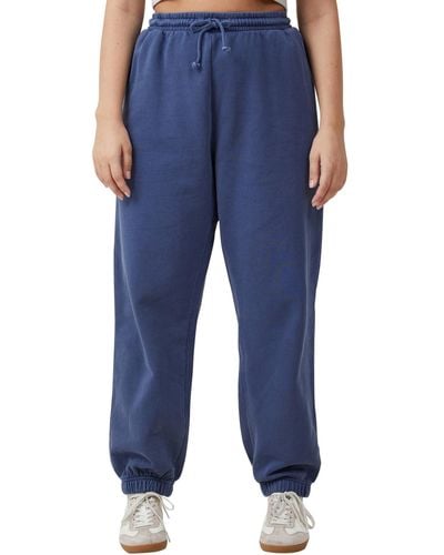 Cotton On Classic Washed Mid Rise Sweatpants - Blue