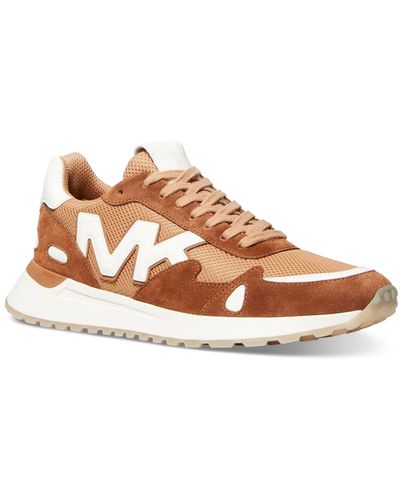 Michael Kors Miles Mk Logo Lace-up Running Sneakers - Brown