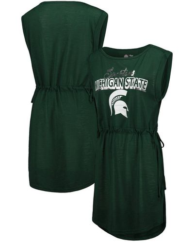 G-III 4Her by Carl Banks Michigan State Spartans Goat Swimsuit Cover-up Dress - Green