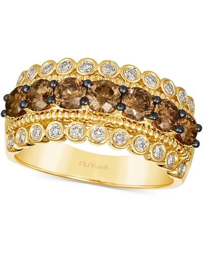 Le Vian ® Chocolate Diamond (1-1/4 Ct. T.w.) & Nude Diamond (1/3 Ct. T.w.) Multirow Ring In 14k Gold - Metallic