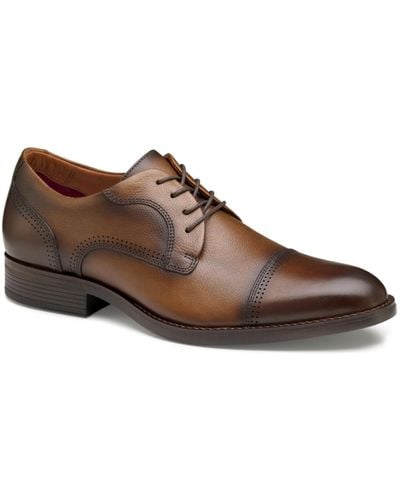 Johnston & Murphy Hawthorn Cap Toe Dress Shoes - Brown