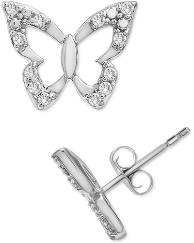 Wrapped in Love Diamond Butterfly Stud Earrings (1/10 Ct. T.w. - Metallic