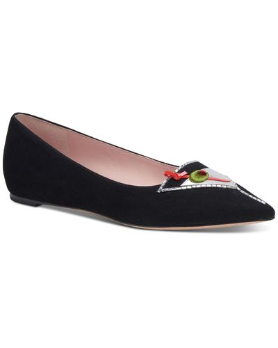 Kate Spade Make It A Double Pointed-toe Slip-on Flats - Black