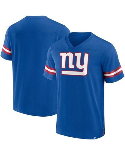 Fanatics New York Giants Jersey Tackle V-neck T-shirt - Blue