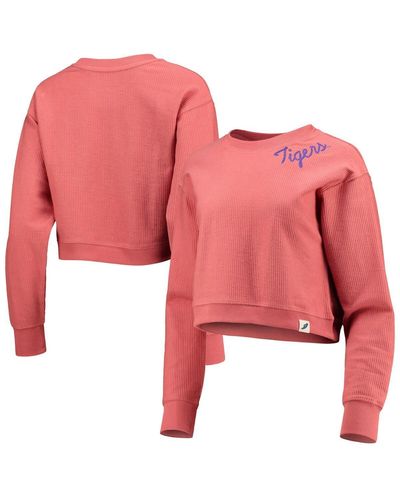 League Collegiate Wear Clemson Tigers Corded Timber Cropped Pullover Sweatshirt - Pink