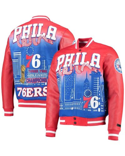 Pro Standard Philadelphia 76ers Remix Varsity Full-zip Jacket - Red