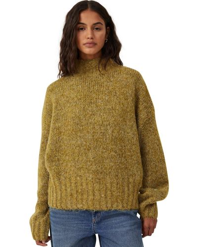 Cotton On Luxe Mock Neck Pullover Sweater - Green