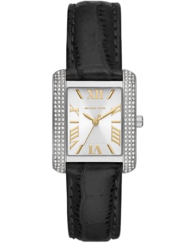 Michael Kors Emery Three-hand Genuine Leather Strap Watch 33mm - White