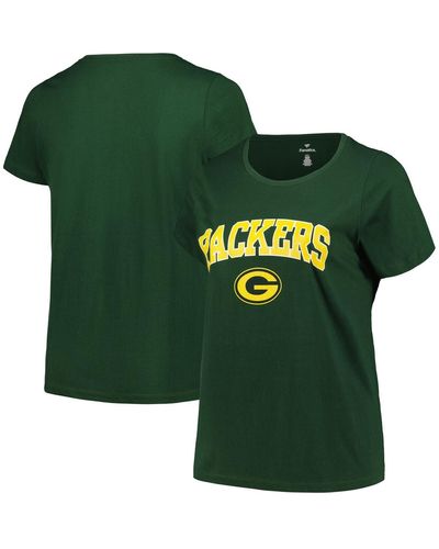 Fanatics Bay Packers Plus Size Arch Over Logo T-shirt - Green