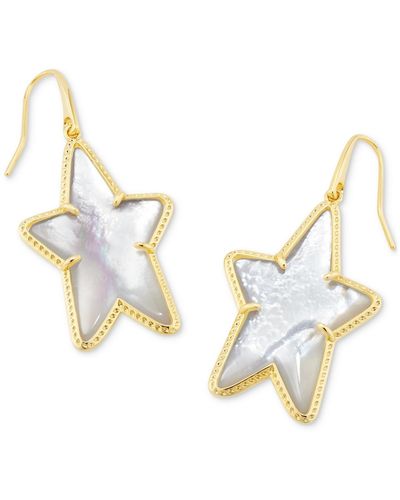 Kendra Scott 14k Gold-plated Color Mother-of-pearl Star Drop Earrings - Metallic