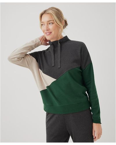 Pact Organic Cotton Airplane Colorblock Pullover - Green