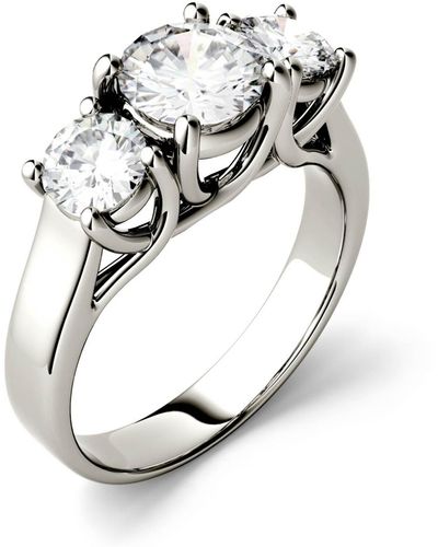 Charles & Colvard Moissanite Three Stone Ring 2 Ct. T.w. Diamond Equivalent - Metallic