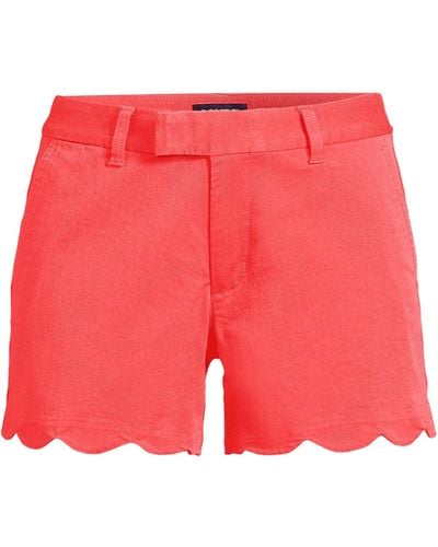 Lands' End Mid Rise Scallop Hem 5" Chino Shorts - Red