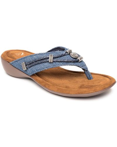 Minnetonka Silverthorne 360 Thong Sandals - Blue