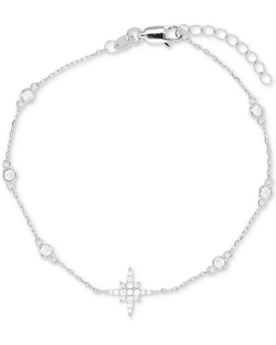 Macy's Cubic Zirconia Starburst Chain Bracelet - White