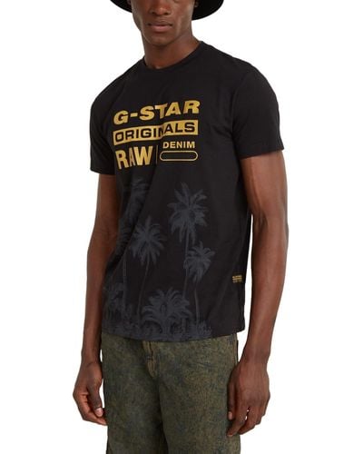 G-Star RAW Palm Originals Regular-fit Logo Graphic T-shirt - Black