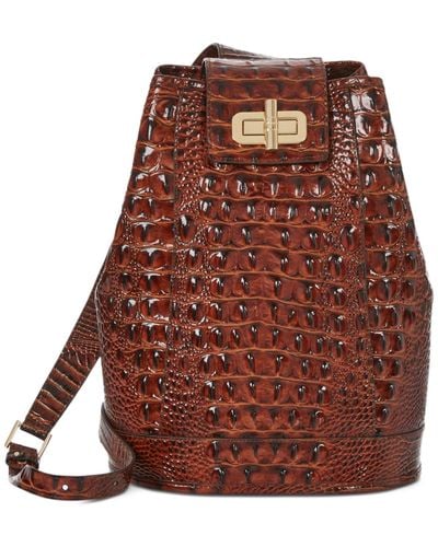Brahmin Maddie Embossed Leather Melbourne Backpack - Brown