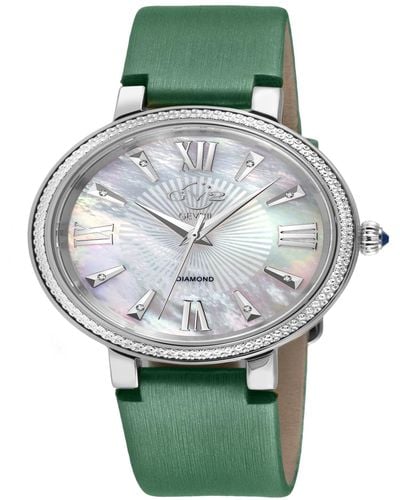 Gevril Genoa Leather Watch 36mm - Green