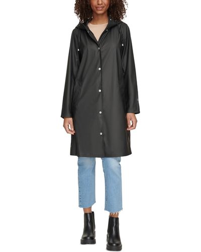 Levi's Long Hooded Rain Coat - Black