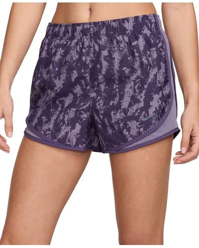 Nike One Tempo Dri-fit Brief-lined Printed Running Shorts - Purple