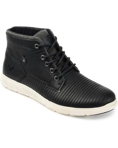 Territory Magnus Casual Leather Sneaker Boots - Black